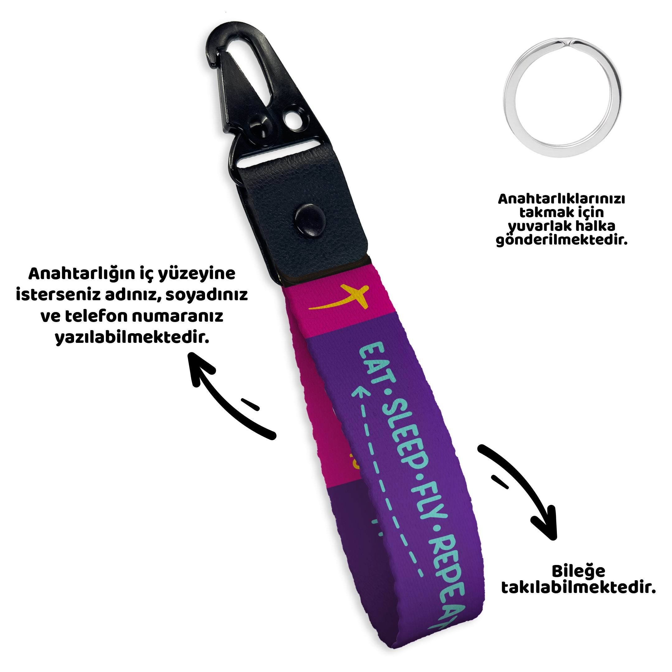 Eat Sleep Fly Repeat | Anahtarlık