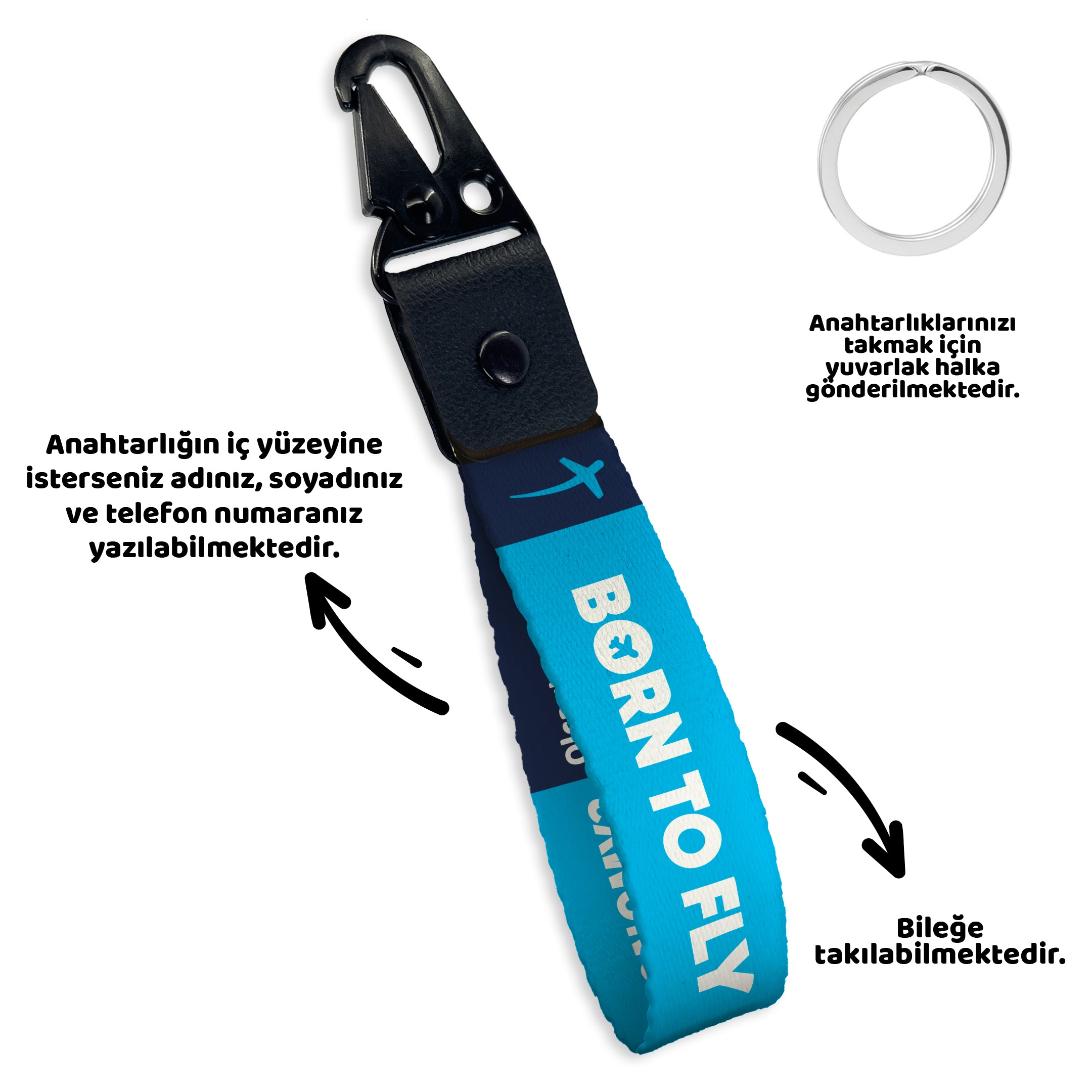 BORN TO FLY | Anahtarlık | 7 Renk